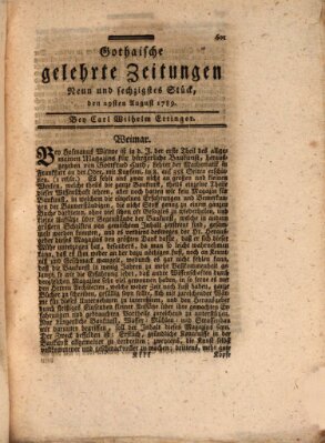 Gothaische gelehrte Zeitungen Samstag 29. August 1789