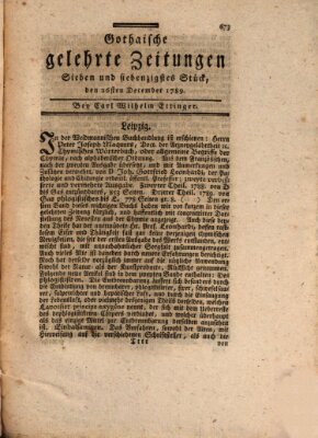 Gothaische gelehrte Zeitungen Samstag 26. September 1789