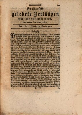 Gothaische gelehrte Zeitungen Samstag 24. Oktober 1789