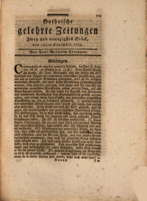 Gothaische gelehrte Zeitungen Mittwoch 18. November 1789