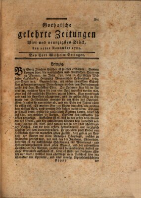 Gothaische gelehrte Zeitungen Mittwoch 25. November 1789