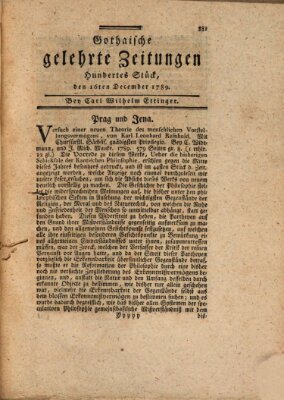 Gothaische gelehrte Zeitungen Mittwoch 16. Dezember 1789