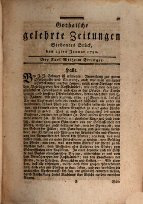 Gothaische gelehrte Zeitungen Samstag 23. Januar 1790