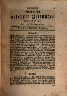 Gothaische gelehrte Zeitungen Mittwoch 3. Februar 1790