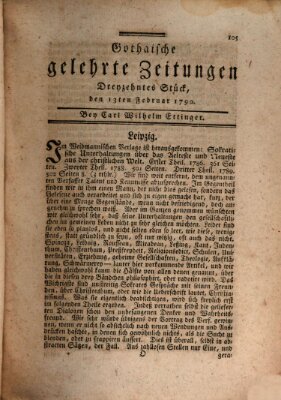 Gothaische gelehrte Zeitungen Samstag 13. Februar 1790