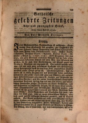 Gothaische gelehrte Zeitungen Mittwoch 7. April 1790