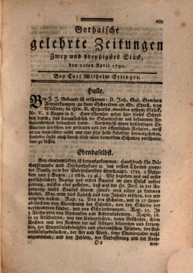 Gothaische gelehrte Zeitungen Mittwoch 21. April 1790