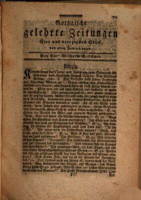 Gothaische gelehrte Zeitungen Mittwoch 2. Juni 1790