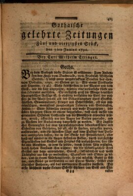 Gothaische gelehrte Zeitungen Samstag 5. Juni 1790