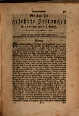 Gothaische gelehrte Zeitungen Samstag 26. Juni 1790