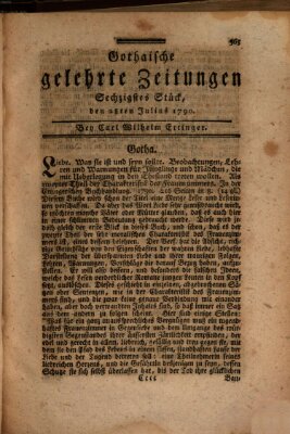 Gothaische gelehrte Zeitungen Mittwoch 28. Juli 1790