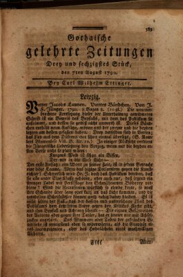 Gothaische gelehrte Zeitungen Samstag 7. August 1790