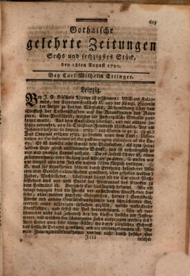 Gothaische gelehrte Zeitungen Mittwoch 18. August 1790