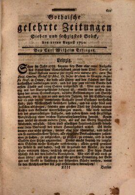 Gothaische gelehrte Zeitungen Samstag 21. August 1790