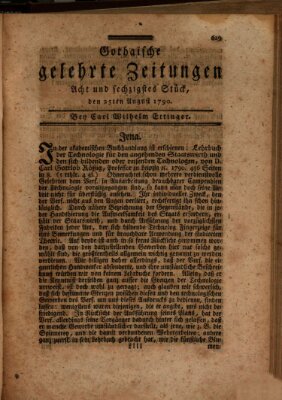 Gothaische gelehrte Zeitungen Mittwoch 25. August 1790