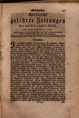 Gothaische gelehrte Zeitungen Samstag 4. September 1790