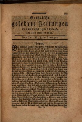 Gothaische gelehrte Zeitungen Samstag 9. Oktober 1790