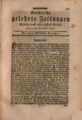 Gothaische gelehrte Zeitungen Samstag 30. Oktober 1790