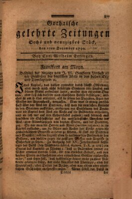 Gothaische gelehrte Zeitungen Mittwoch 1. Dezember 1790