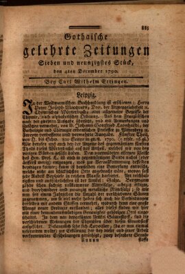 Gothaische gelehrte Zeitungen Samstag 4. Dezember 1790