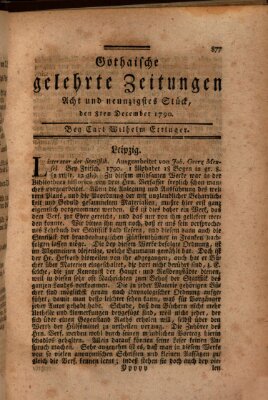 Gothaische gelehrte Zeitungen Mittwoch 8. Dezember 1790