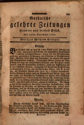 Gothaische gelehrte Zeitungen Samstag 25. Dezember 1790