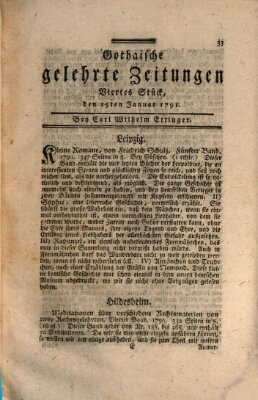 Gothaische gelehrte Zeitungen Samstag 15. Januar 1791