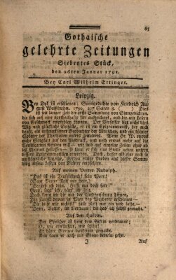 Gothaische gelehrte Zeitungen Mittwoch 26. Januar 1791