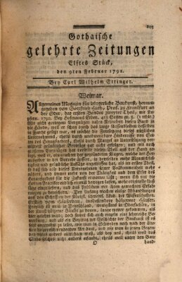 Gothaische gelehrte Zeitungen Mittwoch 9. Februar 1791