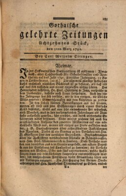 Gothaische gelehrte Zeitungen Samstag 5. März 1791