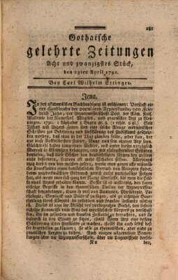 Gothaische gelehrte Zeitungen Samstag 23. April 1791