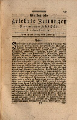 Gothaische gelehrte Zeitungen Samstag 16. April 1791