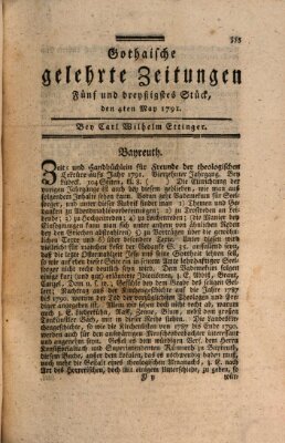 Gothaische gelehrte Zeitungen Mittwoch 4. Mai 1791