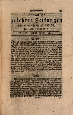 Gothaische gelehrte Zeitungen Mittwoch 20. Juli 1791