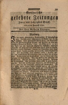 Gothaische gelehrte Zeitungen Samstag 6. August 1791