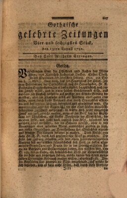 Gothaische gelehrte Zeitungen Samstag 13. August 1791