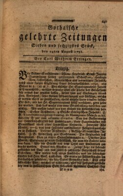 Gothaische gelehrte Zeitungen Mittwoch 24. August 1791