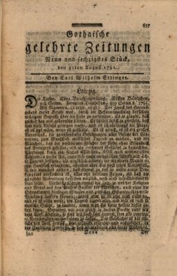 Gothaische gelehrte Zeitungen Mittwoch 31. August 1791