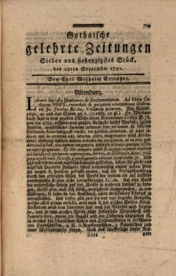 Gothaische gelehrte Zeitungen Mittwoch 28. September 1791