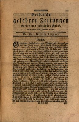 Gothaische gelehrte Zeitungen Mittwoch 2. November 1791