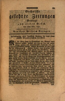 Gothaische gelehrte Zeitungen Samstag 12. November 1791