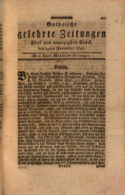 Gothaische gelehrte Zeitungen Mittwoch 30. November 1791