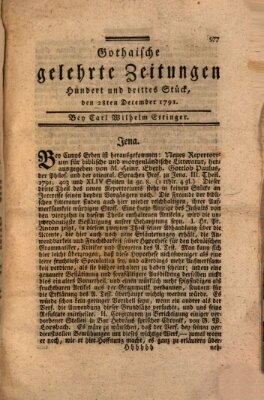 Gothaische gelehrte Zeitungen Mittwoch 28. Dezember 1791