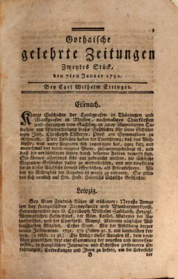 Gothaische gelehrte Zeitungen Samstag 7. Januar 1792