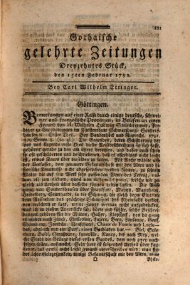 Gothaische gelehrte Zeitungen Mittwoch 15. Februar 1792