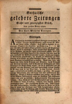 Gothaische gelehrte Zeitungen Samstag 31. März 1792