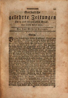 Gothaische gelehrte Zeitungen Samstag 21. April 1792