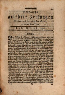 Gothaische gelehrte Zeitungen Mittwoch 9. Mai 1792