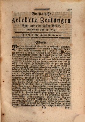 Gothaische gelehrte Zeitungen Samstag 16. Juni 1792