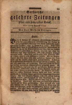 Gothaische gelehrte Zeitungen Mittwoch 15. August 1792